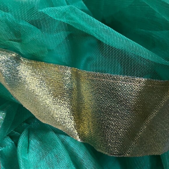 Green and Gold Layered Tulle Childs Xmas Tree Costume - Picture 2 of 8